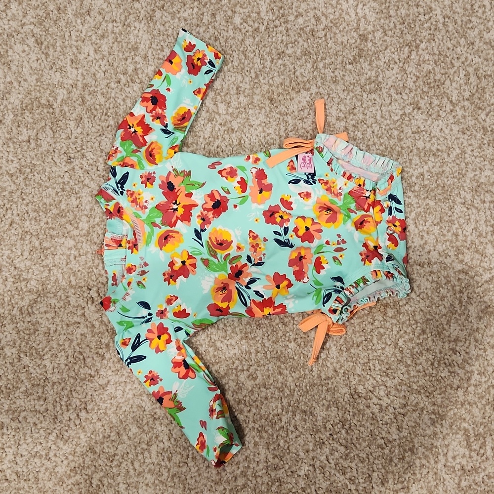 Ruffle Butts flower swimsuit- 0-3 mths